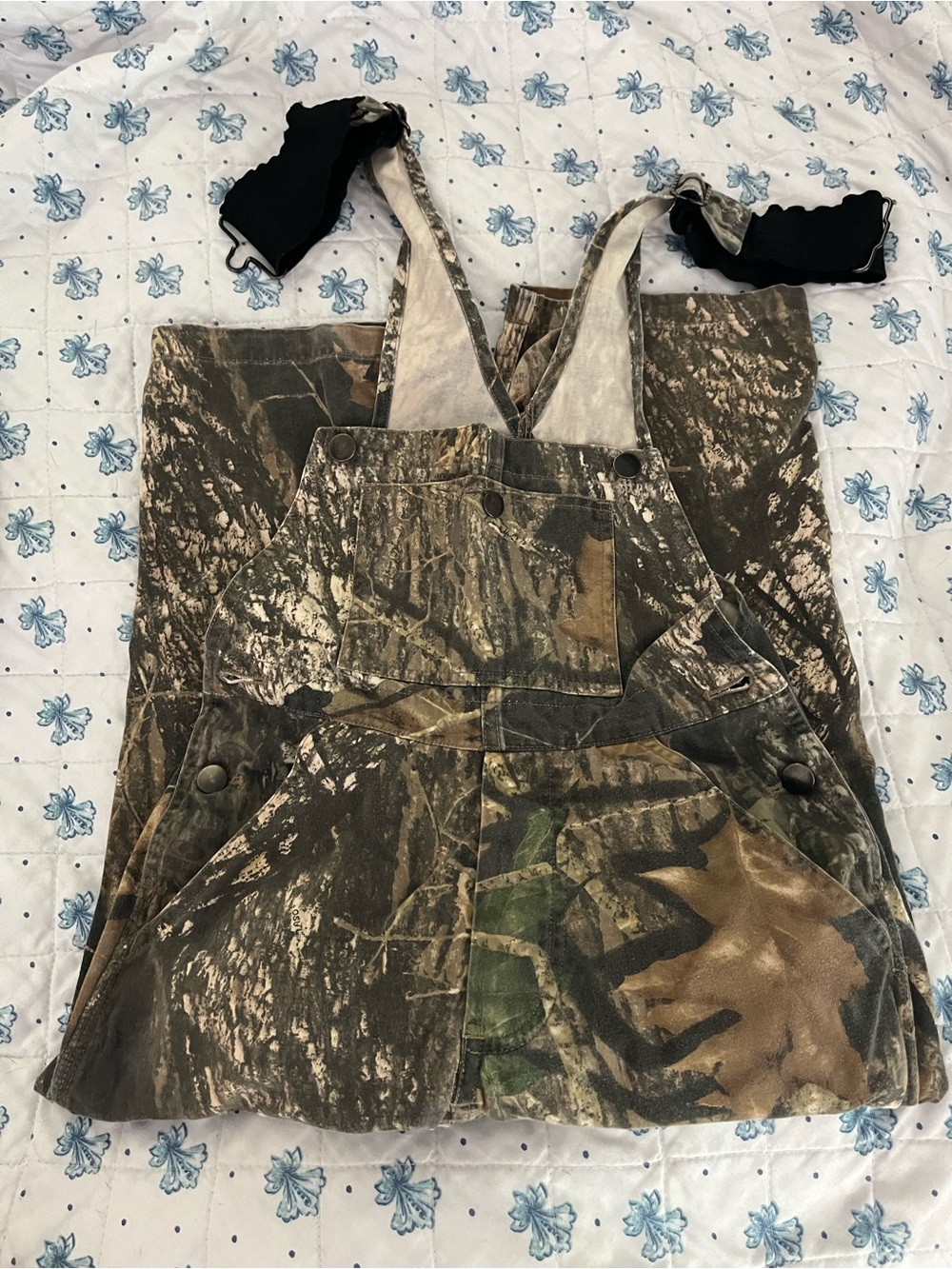 Mossy Oak Kids Camo Overalls in Brown and Green